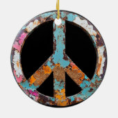 70s 60s Peace Sign Colorful Keramisch Ornament (Achterkant)