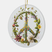 70s 60s Peace Sign Colorful Keramisch Ornament (Links)