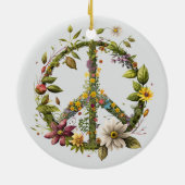 70s 60s Peace Sign Colorful Keramisch Ornament (Achterkant)