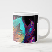 70s 60s Psychedelic Feathers  Grote Koffiekop (Rechts)