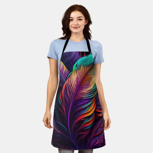 70s 60s Psychedelic Feathers  Schort (Gedragen)