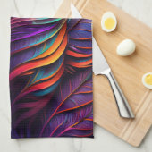 70s 60s Psychedelic Feathers Theedoek (Quarter Fold)