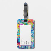 70s 60s Psychedelic Hippy Retro Hip Bagagelabel (Achterkant verticaal)