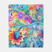 70s 60s Psychedelic Hippy Retro Hip Fleece Deken (Voorkant)