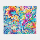 70s 60s Psychedelic Hippy Retro Hip Fleece Deken (Voorkant (Horizontaal))