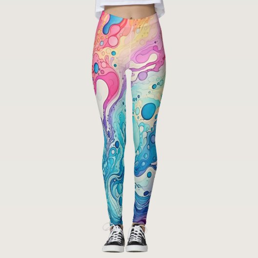 70s 60s Psychedelic Hippy Retro Hip Leggings (Voorkant)