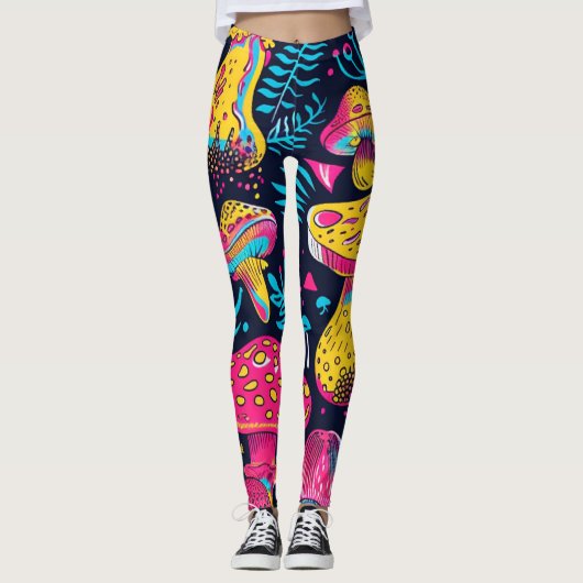 70s 60s Psychedelic Hippy Retro Hip Leggings (Voorkant)
