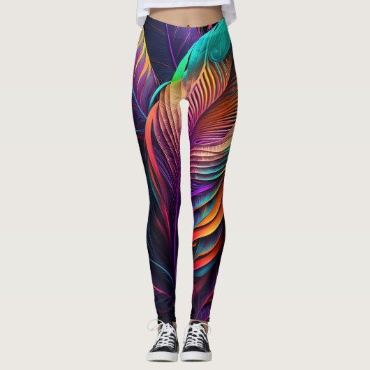 70s 60s Psychedelic Hippy Retro Hip Leggings (Voorkant)