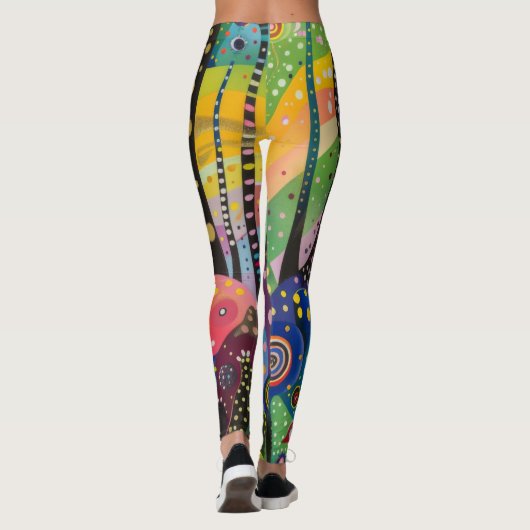 70s 60s Psychedelic Hippy Retro Hip Leggings (Achterkant)