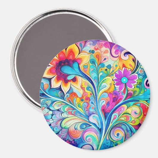 70s 60s Psychedelic Hippy Retro Hip Magneet (Voorkant / Achterkant)