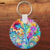 70s 60s Psychedelic Hippy Retro Hip Sleutelhanger (Achterkant)