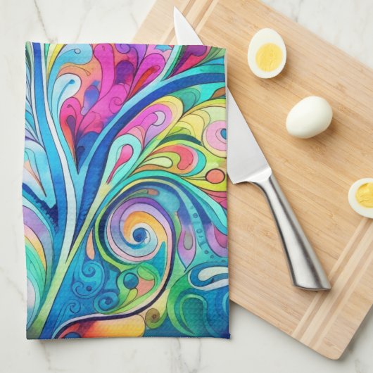 70s 60s Psychedelic Hippy Retro Hip Theedoek (Quarter Fold)