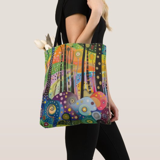 70s 60s Psychedelic Hippy Retro Hip Tote Bag (Dichtbij)