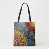 70s 60s Psychedelic Hippy Retro Hip Tote Bag (Voorkant)