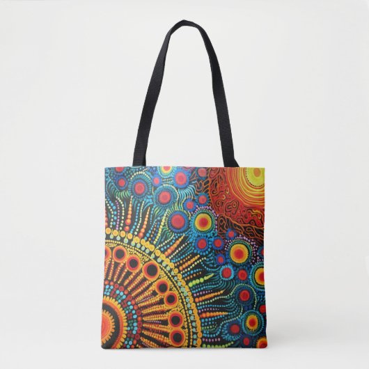 70s 60s Psychedelic Hippy Retro Hip Tote Bag (Voorkant)
