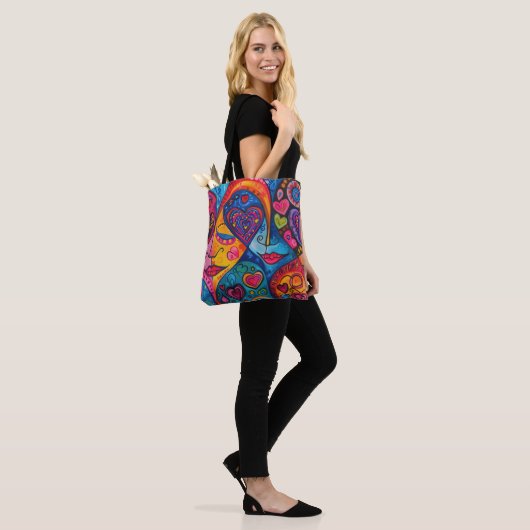 70s 60s Psychedelic Hippy Retro Hip Tote Bag (Op model)