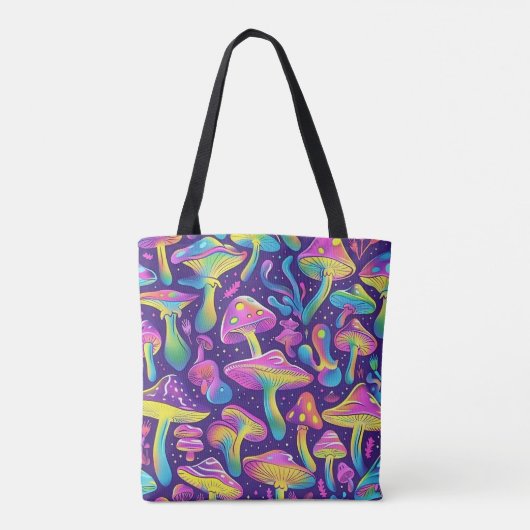 70s 60s Psychedelic Hippy Retro Hip Tote Bag (Achterkant)