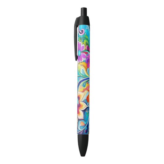 70s 60s Psychedelic Hippy Retro Hip Zwarte Inkt Pen (Top (Verticaal))