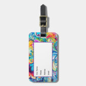 70s 60s Psychedelische Hippie Retro Hip Bagagelabel (Voorkant verticaal)