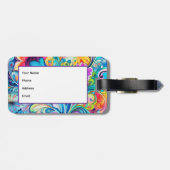 70s 60s Psychedelische Hippie Retro Hip Bagagelabel (Achterkant horizontaal)