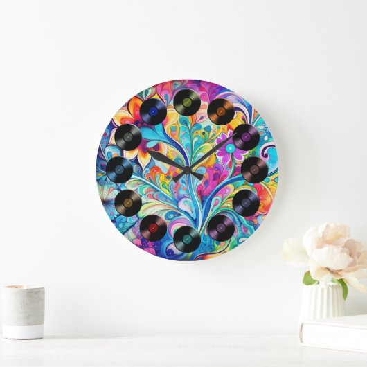 70s 60s Psychedelische Hippie Retro Hip Grote Klok (Huis)