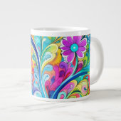 70s 60s Psychedelische Hippie Retro Hip Grote Koffiekop (Voorkant rechts)