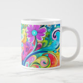 70s 60s Psychedelische Hippie Retro Hip Grote Koffiekop (Rechts)
