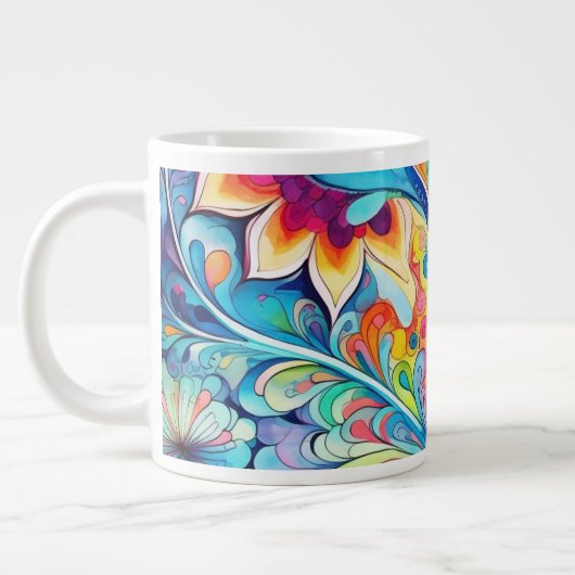 70s 60s Psychedelische Hippie Retro Hip Grote Koffiekop (Links)
