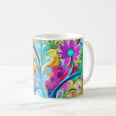 70s 60s Psychedelische Hippie Retro Hip Koffiemok (Voorkant rechts)