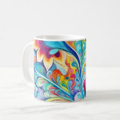 70s 60s Psychedelische Hippie Retro Hip Koffiemok (Voorkant links)