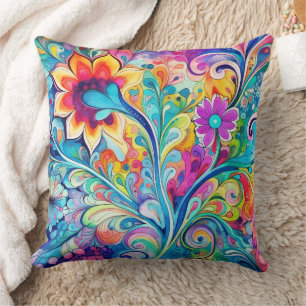 70s 60s Psychedelische Hippie Retro Hip Kussen