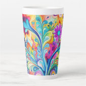 70s 60s Psychedelische Hippie Retro Hip Latte Mok (Voorkant)