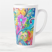 70s 60s Psychedelische Hippie Retro Hip Latte Mok (Rechts)