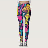 70s 60s Psychedelische Hippie Retro Hip Leggings (Voorkant)