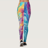 70s 60s Psychedelische Hippie Retro Hip Leggings (Achterkant)
