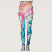 70s 60s Psychedelische Hippie Retro Hip Leggings (Voorkant)