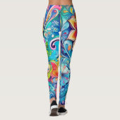 70s 60s Psychedelische Hippie Retro Hip Leggings (Achterkant)