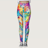 70s 60s Psychedelische Hippie Retro Hip Leggings (Voorkant)
