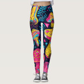 70s 60s Psychedelische Hippie Retro Hip Leggings (Voorkant)