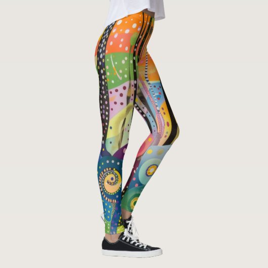 70s 60s Psychedelische Hippie Retro Hip Leggings (Rechts)
