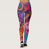 70s 60s Psychedelische Hippie Retro Hip Leggings (Achterkant)