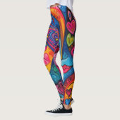70s 60s Psychedelische Hippie Retro Hip Leggings (Links)