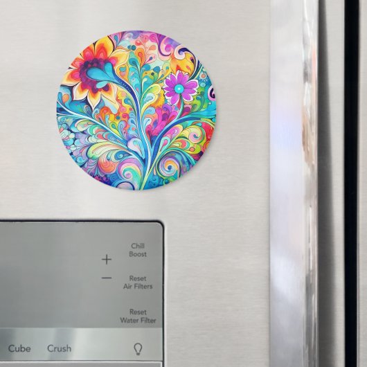 70s 60s Psychedelische Hippie Retro Hip Magneet (Insitu (Koelkast))