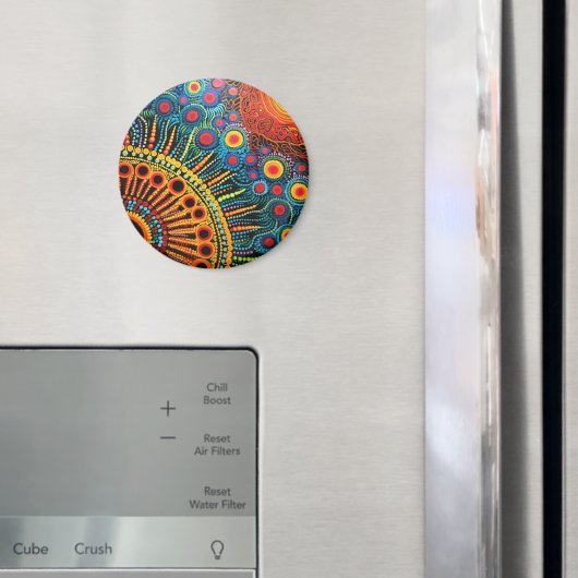 70s 60s Psychedelische Hippie Retro Hip Magneet (Insitu (Koelkast))
