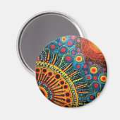 70s 60s Psychedelische Hippie Retro Hip Magneet (Voorkant / Achterkant)