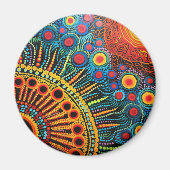 70s 60s Psychedelische Hippie Retro Hip Magneet (Voorkant)