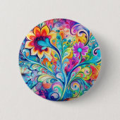 70s 60s Psychedelische Hippie Retro Hip Ronde Button 5,7 Cm (Voorkant)