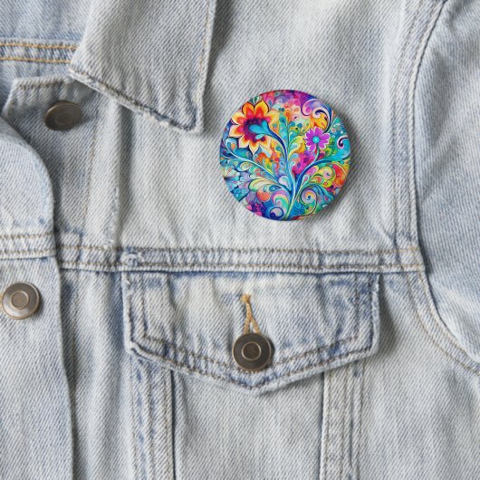 70s 60s Psychedelische Hippie Retro Hip Ronde Button 5,7 Cm (In situ)