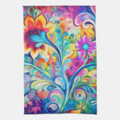 70s 60s Psychedelische Hippie Retro Hip Theedoek (Verticaal)