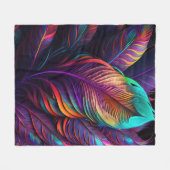 70s 60s Psychedelische Veren Fleece Deken (Voorkant (Horizontaal))